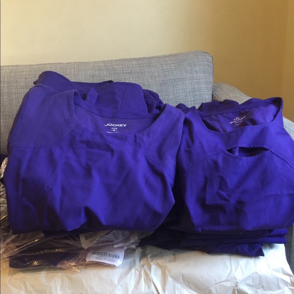 Purple jockey women nursing uniform top. - Picture 2 of 8